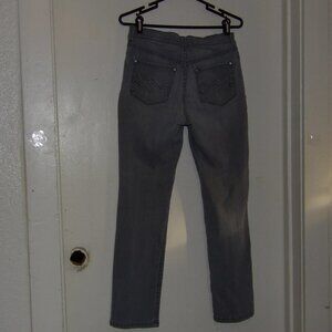 NYDJ Women's High Rise Slim Straight Jeans in Gray